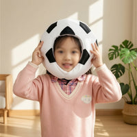 Padded Soccer Ball Head Cover Soft Soccer Ball Soft Fabric Hat 3D Headgear Oversized for Cosplayers, Content Creators, Costume Parties, Photo Shoots, School Events