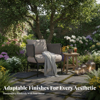 Nordic Design Woven Patio Armchair Includes pad paded Patio Armchair Weather-Resistant Outdoor Furniture Sturdy Frame for Homeowners, Adults, Hotel Owners, Balcony, Courtyard, Garden, Porch