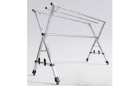 Stainless Steel Clothes Drying Rack Foldable Drying Rack with Shoe Hooks Telescopic Clothes Horse Expandable for Laundry Room, Balcony, Apartment