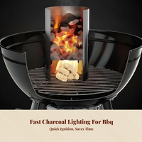 Fire Chimney Starter Easy to Use Charcoal Lighting Canister Heavy Duty Sturdy Build for Adults, Picnic, Tailgating, Home Kitchen