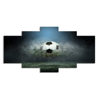 5 Piece Soccer Canvas Wall Art for Home Decor