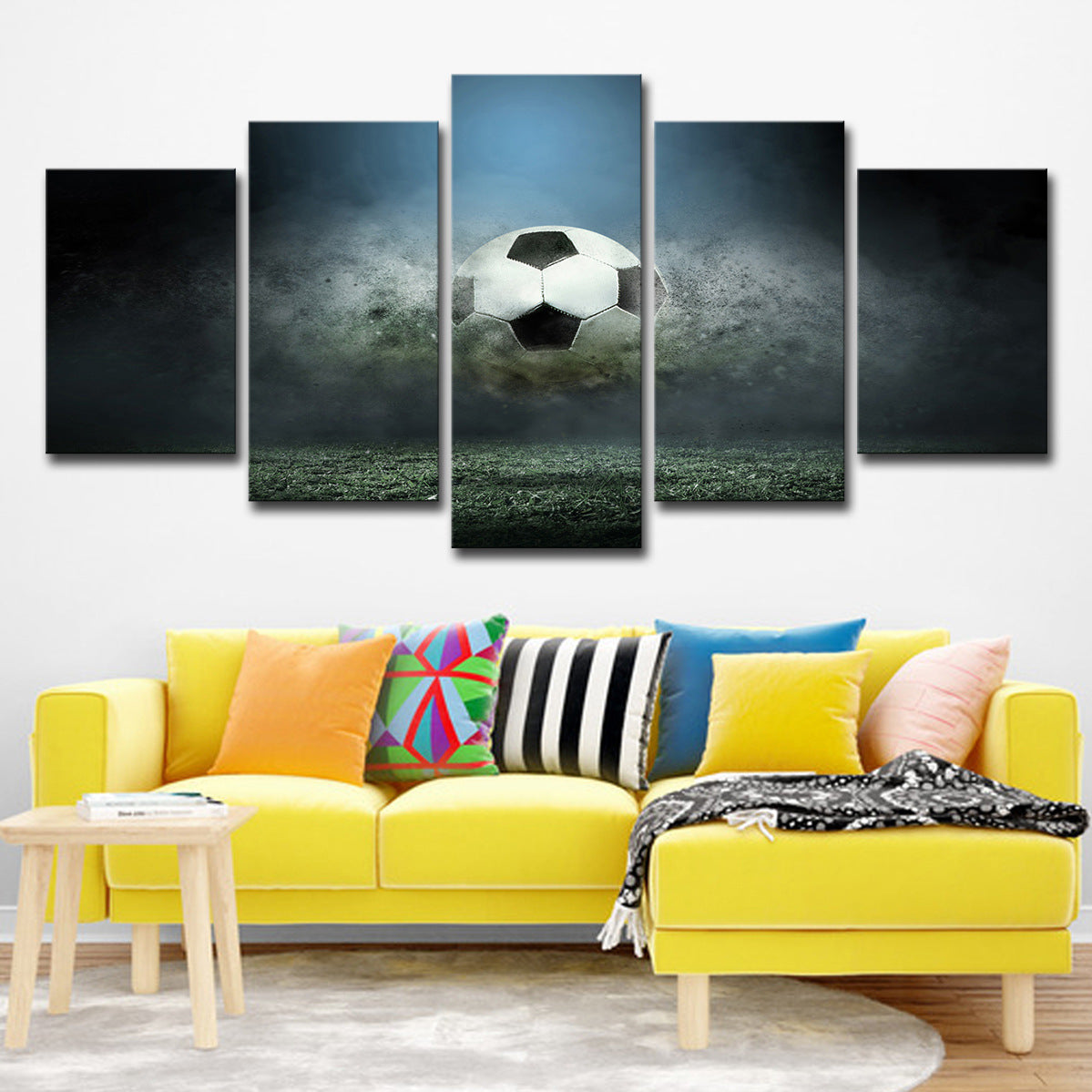 5 Piece Soccer Canvas Wall Art for Home Decor