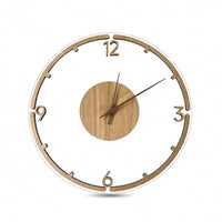 Silent Wooden Wall Clock Wood-Grain Minimalist Wall Clock Modern Natural for Living Room