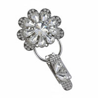 Sew-on Coat Buckle Sparkling Crystals Gold Tone Decorative Garment Fastener