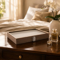 Wood-Grain Jewelry Display Box Metal Clasp Jewelry Storage Box