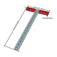 Etched Scale Woodworking T-Square Light and Portable T Square Ruler Lightweight Aluminum Alloy Scribing Ruler Wear-Resistant for Woodworkers, Carpenters, DIY Enthusiasts