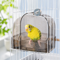 Parrot Bath, Parrot Shower for Cage, Avian Bathtub with Removable Tray, Water-Resistant Enclosed Design, Easy to Clean Pet Bathtub