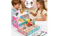 Ice Cream Shop Toy with Apron Imaginative Ice Cream Parlor & Imaginative Set Tabletop for Kids, Young Children, Playroom, Preschool