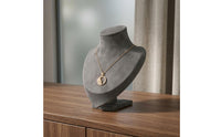 Torso-Shaped Necklace Display Bust Wooden Base Locket Display Bust