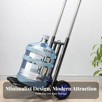 Foldable Portable Luggage Cart Lightweight Portable Wheeled Trolley 360° Swivel Wheels Folding Hand Truck Elastic Ropes Included for Travelers, Homeowners, Shopping, Supermarket, Travel, Home Use