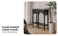 Minimalist Design Narrow Two-Shelf Entryway Table Space-Saving 2-Tier sideboard Table adaptable Use Hallway Stand Sturdy and long-lasting for homeowners, Apartment Dwellers, Interior Designers, Living Room, Behind Sofa, Office, Bedroom