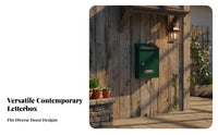 Wall Mount Mailbox Weather Resistant Locking Mail Box Locking Metal Mail Receptacle Anti-Pilferage Opening Outdoor Security