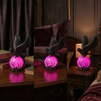 Halloween Raven Lamp Spooky Gothic Raven Light Ambient Bird Statue with Bulb Warm for Desks
