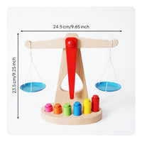 Wooden Balance Scale Toy Learning Aid Wooden Balance Scale Smooth Surface Interactive for Classroom
