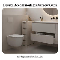 Space-Saving Narrow Gap Cabinet Slim Design Household Storage Multi-Tier Drawer Unit Wheeled for Apartment Dwellers, Homeowners, Small Spaces, Kitchen, Bathroom, Dorm Room