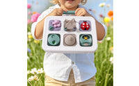 Portable Busy Board with Handle Interactive Activity Suitcase Tactile Sensory Board Screen-Screenless for Preschoolers