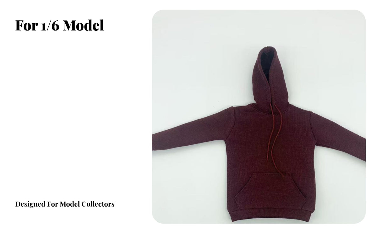 1/6 Scale Hoodie With Drawstring Hood Miniature Hooded Sweatshirt Trendy Design Doll Hoodie for Hobbyists, Toy Photography, Diorama Building