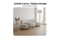 Wabi-Sabi Aesthetic FlowerShaped Sofa Boucle Upholstery Curved Upholstered Couch Modern design Loveseat Long-Lasting Support for Apartment Dwellers, Interior Designers, Reception Area, Boutique, Living Room, Bedroom