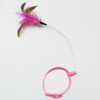 With Bell Cat Collar Toy Chew-Resistant Wearable Cat Teaser Stimulates Instincts Feather Wand Collar Promotes Exercise for Indoor Cats