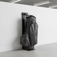 Wall Mounted Golf Bag Storage Rack Height Adjustable Wall Mount Golf Bag Holder Space-Saving Metal for Golfers, Garage, Mudroom
