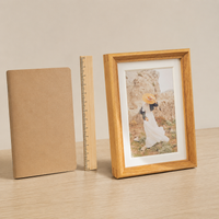 Solid Wood Frame Teak Photo Stand Modern Design Photo Frame Dual Use for Tabletop
