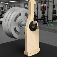 Wooden Barbell Holder Anti-Slip Grip Weight Training Bar Holder Easy Loading Workout Equipment Storage for Gym Users