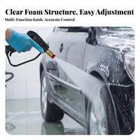 1/4 Inch Quick Connect Foam Cannon Kit 5 Nozzle Tips Pressure Washer Foam Cannon Heavy Duty Brass Core for Driveway Cleaning