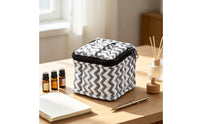 Soft-Sided Cube Storage Bag with Zipper Lightweight Quilted Makeup Bag Puffy Essential Oil Case Secure for Travelers