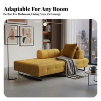 Nordic Design Backless Tufted Bench Minimalist Design Chaise Lounge Multi-Functional Home Furnishing Velvet Upholstery for Apartment Dwellers, Homeowners, Adults, Small Areas, Bedroom, Living Room, Entryway