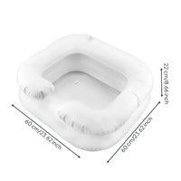 Inflatable Shampoo Basin with Hose Cushioned Inflatable Hair Washing Basin with Pillow Easy-to-Wipe Shampoo Bowl for Home Care
