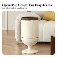 Pedestal Trash Can No-Bend Design Round Trash Can with Legs Large Capacity Push-Top Waste Basket for Seniors, Homeowners, Kitchen, Bedroom, Washroom