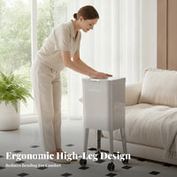 Press-Open Lid Tall Trash Bin Swivel Casters Rectangular Trash Bin Glossy Finish for Kitchen, Home