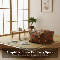 Comfortable Woven Zabuton Thick Padded Floor pad Japanese design Seat Pad Multi-Functional for mind-body practice Practitioners, Meditators, Tea lovers, Living Room, Bedroom, Meditation, Balcony