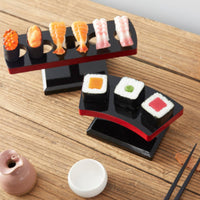 Sushi Display Stand Rectangular Sushi Holder with Pedestal Temaki Hand Roll Holder Compact Serving Platter Tip-Resistant