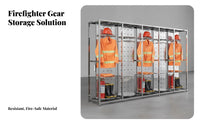 Double-Sided Fire Suit Stand Electric Firefighter Gear Rack Heavy Duty Rotating Turnout Gear Locker for Firefighters, Emergency Responders