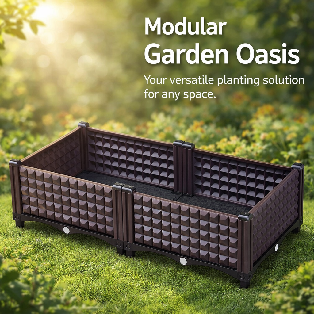 6-Pack Elevated Raised Garden Bed with Legs, Planter Boxes for Outdoor Plants, Breathable Nursery Planter Box for Balcony Flower Vegetables