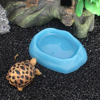 Stackable Reptile Bowls and Tortoise Water Bowl Set, Reptile Accessories for Leopard Geckos and Hermit, Textured Food Dish, 2 Pack