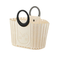 Cream Style Foldable Portable Laundry Basket for Bathroom, Large Capacity Storage Basket