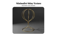 Gold Hat Display Stand Minimalist Design Wireframe Hat Holder Metal Hairpiece Holder Multi-Use Desktop Hairpiece Stand