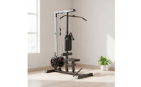 Lat Pull down Machine with Low Row Station Plate-Loaded Lat Pull down Machine 2-in-1 for Home Home Gym Owners
