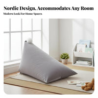 Nordic Aesthetic Pyramid Lounger with Tassel Washable Cover Bean Bag Multifunctional child's Sofa Lightweight for Toddlers, Parents, Playroom, Bedroom, Living Room, Reading Nook