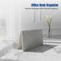 Crystal Business Card Holder, Elegant Desk Organizer, Office Decor, Assorted Colors