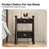 French & design Single-Drawer Bedside Cabinet Retro Design Multi-Compartment Nightstand space-saving Size Household Furniture Small Space Solution for Apartment Dwellers, households, Students, Bedroom, Home Decor, Dorm Room, Entryway