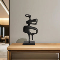 Abstract Sculpture with Base Minimalist Geometric Sculpture Contemporary Tabletop Ornament for Art Lovers, Homeowners, Bookshelf