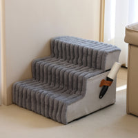 Foldable Pet Stair Washable Pet Steps with Soft Cover Non-Slip Dog Ramp with Foam for Small Dogs, Injured Pets, Bedside, Sofa