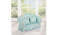 Floral Dollhouse Double Sofa Upholstered Miniature Sofa with Pillows Handmade Dollhouse Couch Set Detailed for Collectors