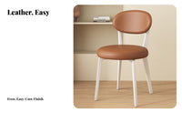 Light Luxury Design Upholstered Oval-Back Stool Soft Padded Backrest Dining Chair Modern Minimalist Design Home Seating Designer Inspired for Homeowners, Interior Designers, Restaurant Owners, Kitchen, Living Room, Bedroom, Reading Nook
