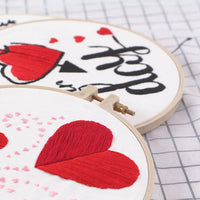 DIY Embroidery Kit Heart Triplets European Style Ribbon Embroidery Craft Set