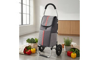 Collapsible Shopping Cart with Pneumatic Wheels Waterproof Foldable Shopping Cart Portable Heavy-Duty for Shoppers, Seniors, Supermarket, Farmers Market