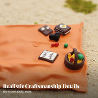 Miniature Camping Set Photography Prop Camping Couple Miniature Scale Model Figures Collector's Item Tiny Scene Props